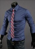 Camisa Social Heegrand Slin Fit estilo luxo  - Azul