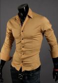Camisa Social Heegrand Slin Fit estilo luxo  - Amarelo