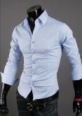 Camisa Social Heegrand Slin Fit estilo luxo  - Azul Cralo